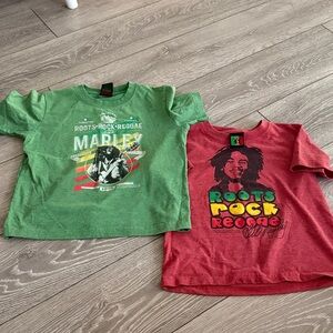 Kids Bob Marley Graphic T-Shirts - Green and Red